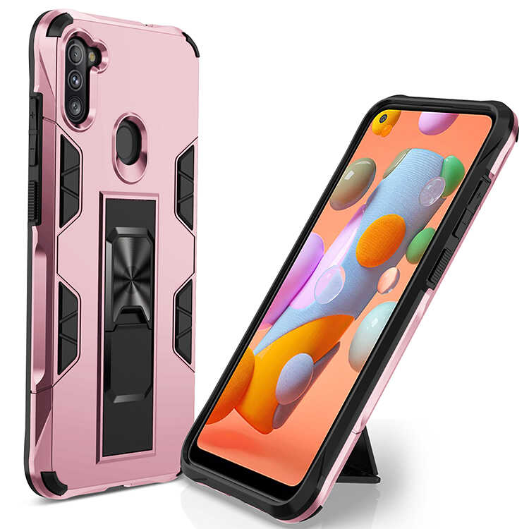 Galaxy Uyumlu A11 Kılıf Zore Volve Kapak-Rose gold