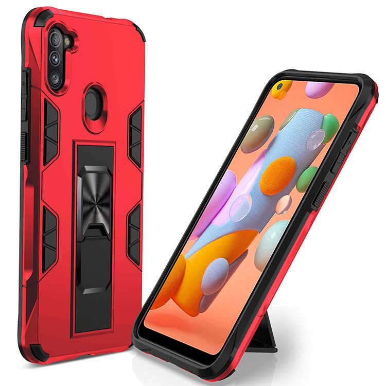 Galaxy Uyumlu M11 Kılıf Zore Volve Kapak-Kırmızı
