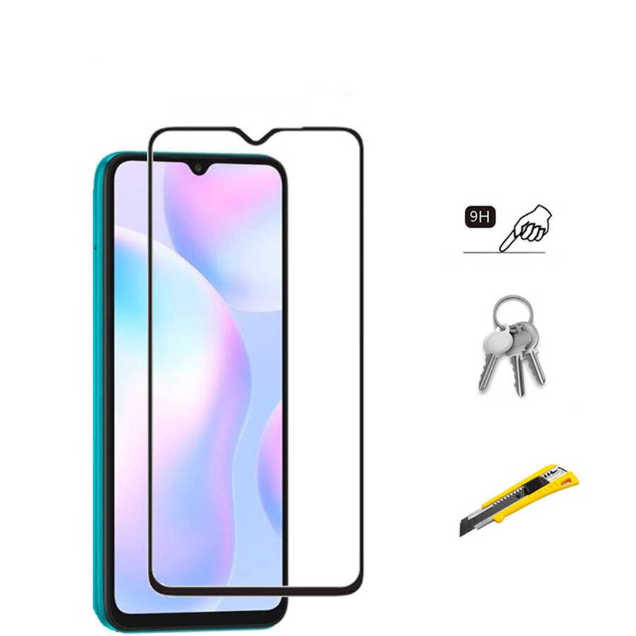 Xiaomi Uyumlu  Redmi 9A Zore Kenarları Kırılmaya Dayanıklı Cam Ekran Koruyucu