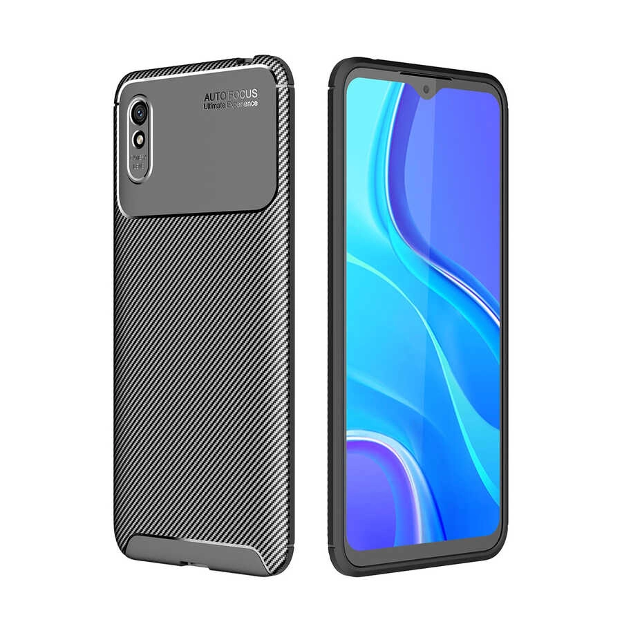Xiaomi Uyumlu  Redmi 9A Kılıf Zore Negro Silikon Kapak-Siyah