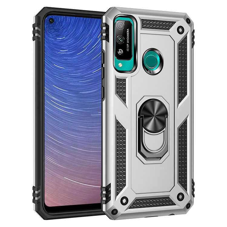 Huawei Uyumlu P40 Lite E Kılıf Zore Vega Kapak-Gri