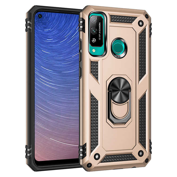 Huawei Uyumlu P40 Lite E Kılıf Zore Vega Kapak-Gold