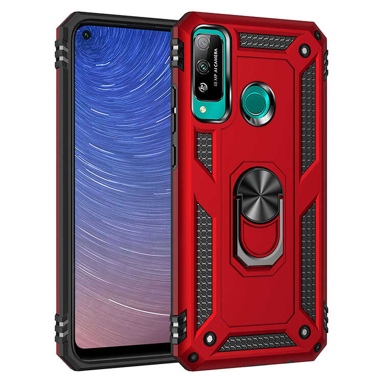 Huawei Uyumlu P40 Lite E Kılıf Zore Vega Kapak-Kırmızı