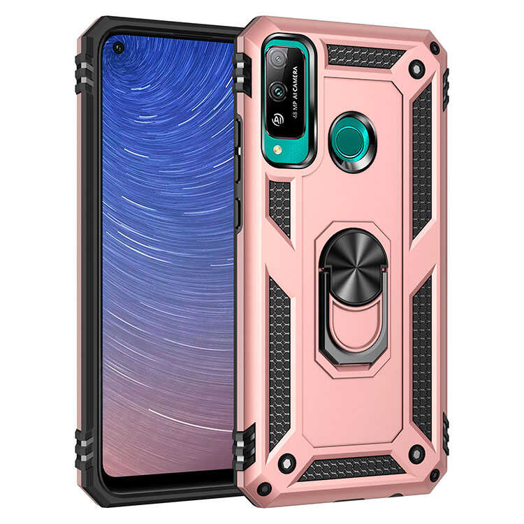 Huawei Uyumlu P40 Lite E Kılıf Zore Vega Kapak-Rose gold