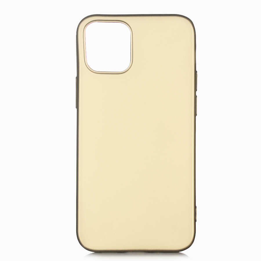 iPhone Uyumlu 12 Kılıf Zore Premier Silikon Kapak-Gold