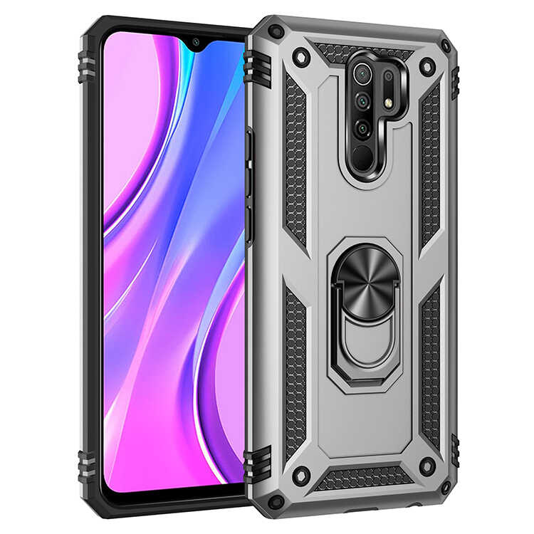 Xiaomi Uyumlu  Redmi 9 Kılıf Zore Vega Kapak-Gri