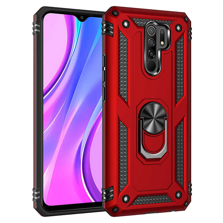 Xiaomi Uyumlu  Redmi 9 Kılıf Zore Vega Kapak-Kırmızı