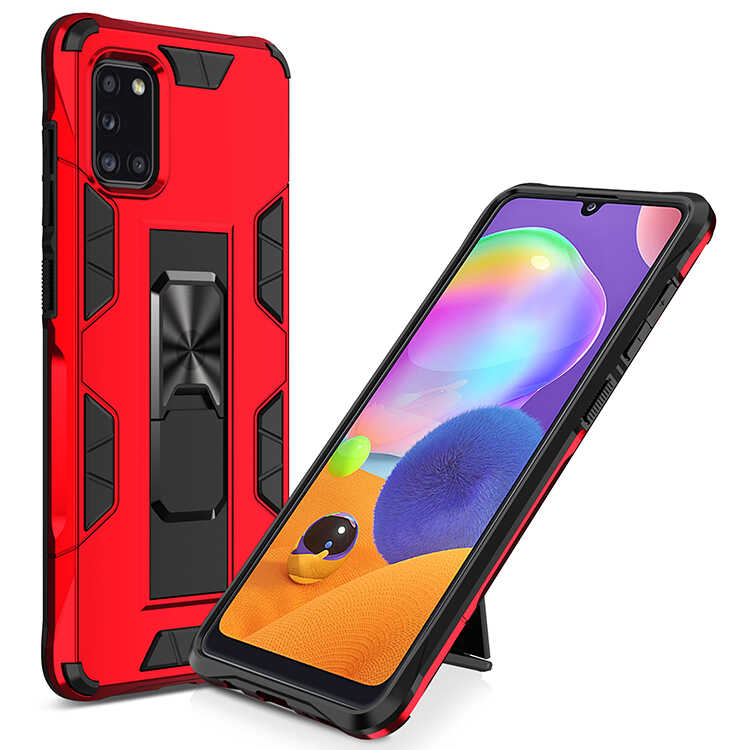 Galaxy Uyumlu A31 Kılıf Zore Volve Kapak-Kırmızı