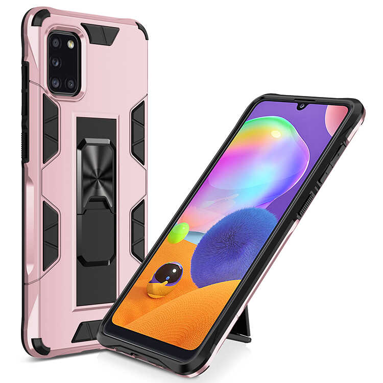 Galaxy Uyumlu A31 Kılıf Zore Volve Kapak-Rose gold