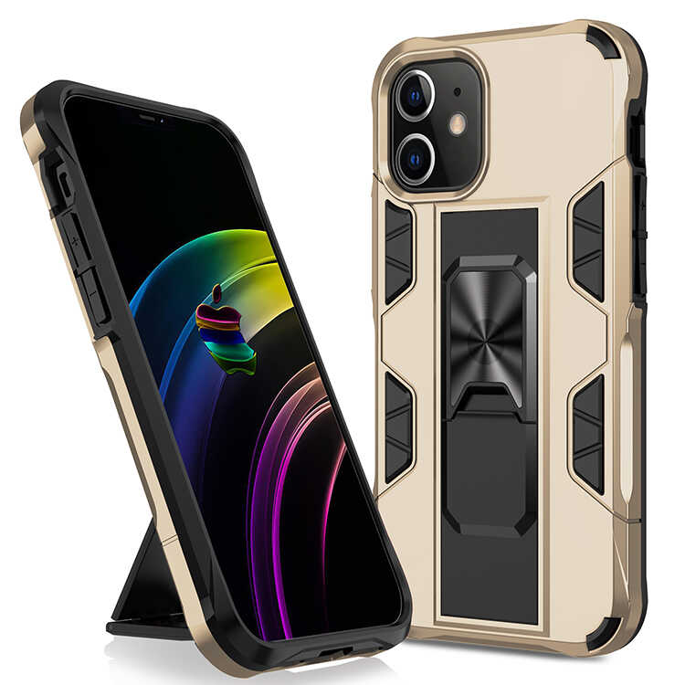 iPhone Uyumlu 12 Kılıf Zore Volve Kapak-Gold