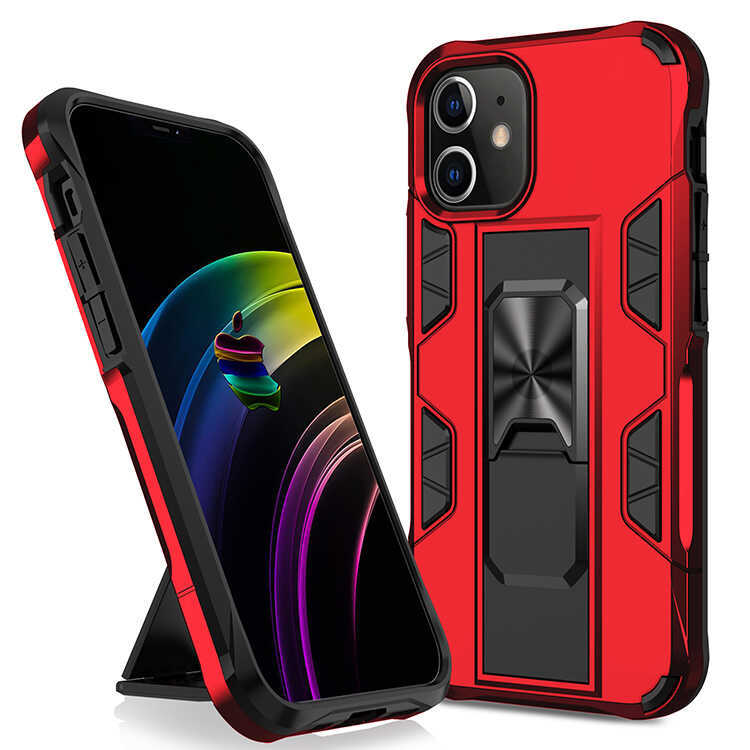 iPhone Uyumlu 12 Kılıf Zore Volve Kapak-Kırmızı