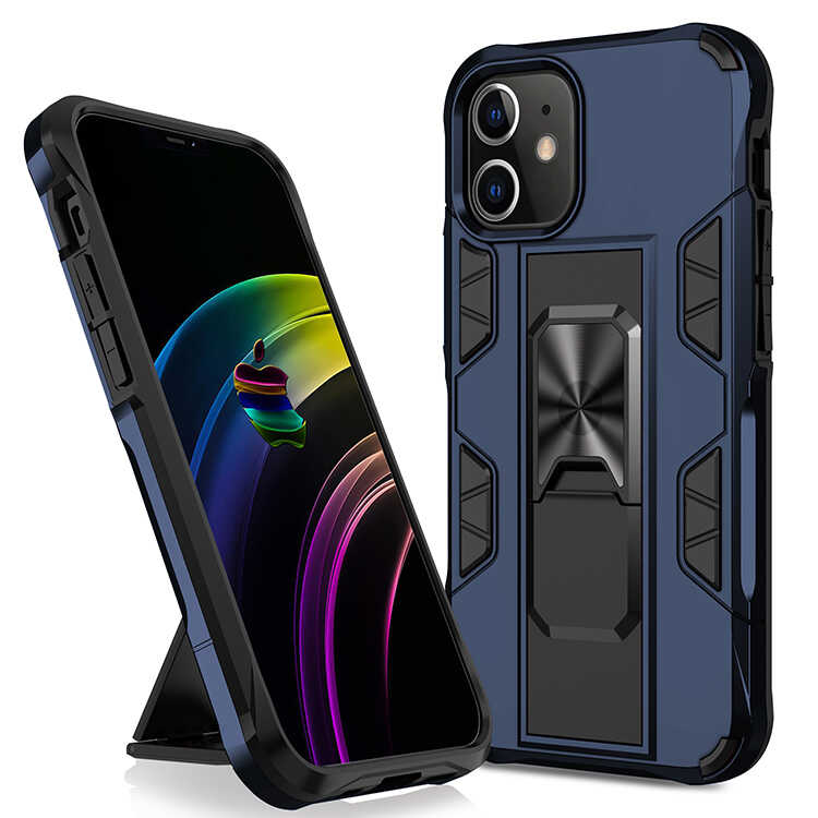 iPhone Uyumlu 12 Kılıf Zore Volve Kapak-Lacivert