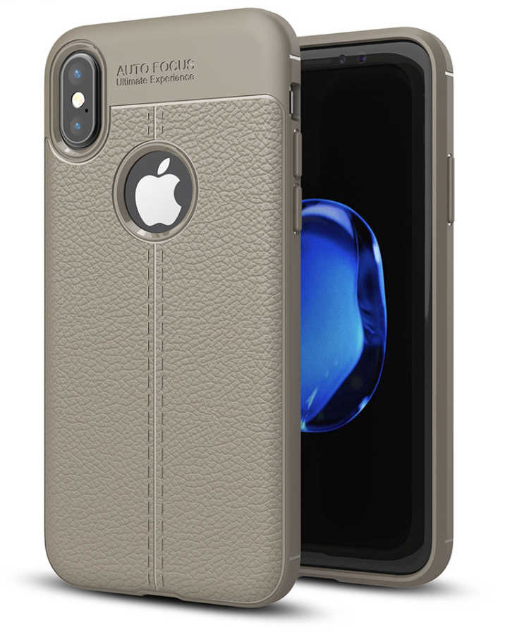 iPhone Uyumlu X Kılıf Zore Niss Silikon Kapak-Gri