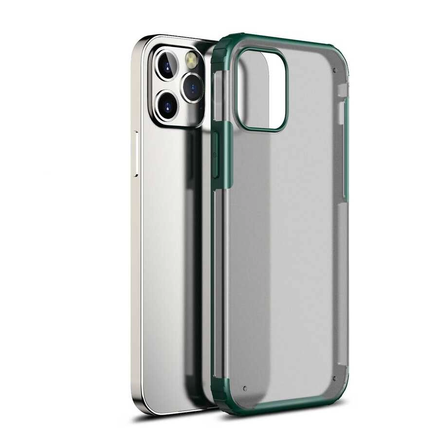 iPhone Uyumlu 12 Pro Kılıf Zore Volks Kapak-Koyu yeşil