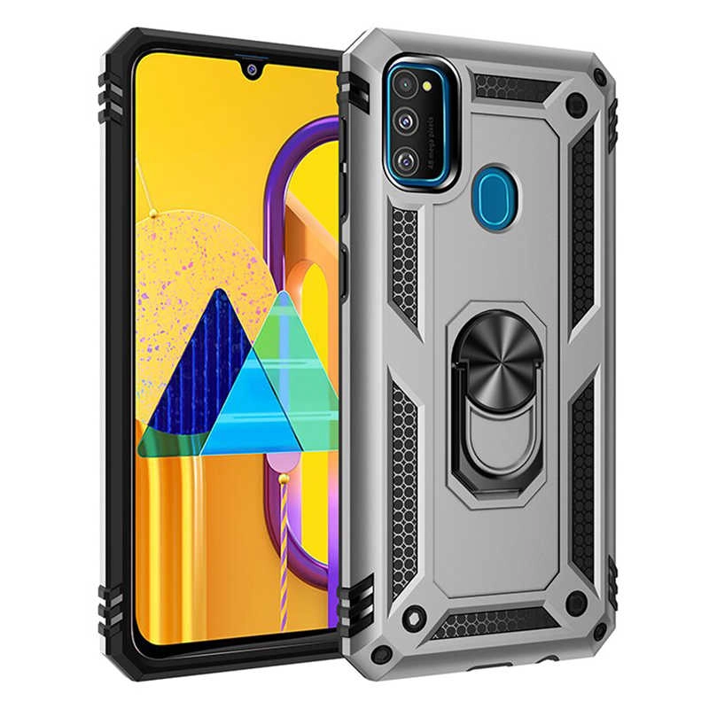 Galaxy Uyumlu M21 Kılıf Zore Vega Kapak-Gri