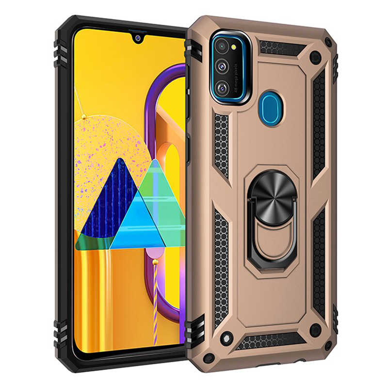 Galaxy Uyumlu M21 Kılıf Zore Vega Kapak-Gold