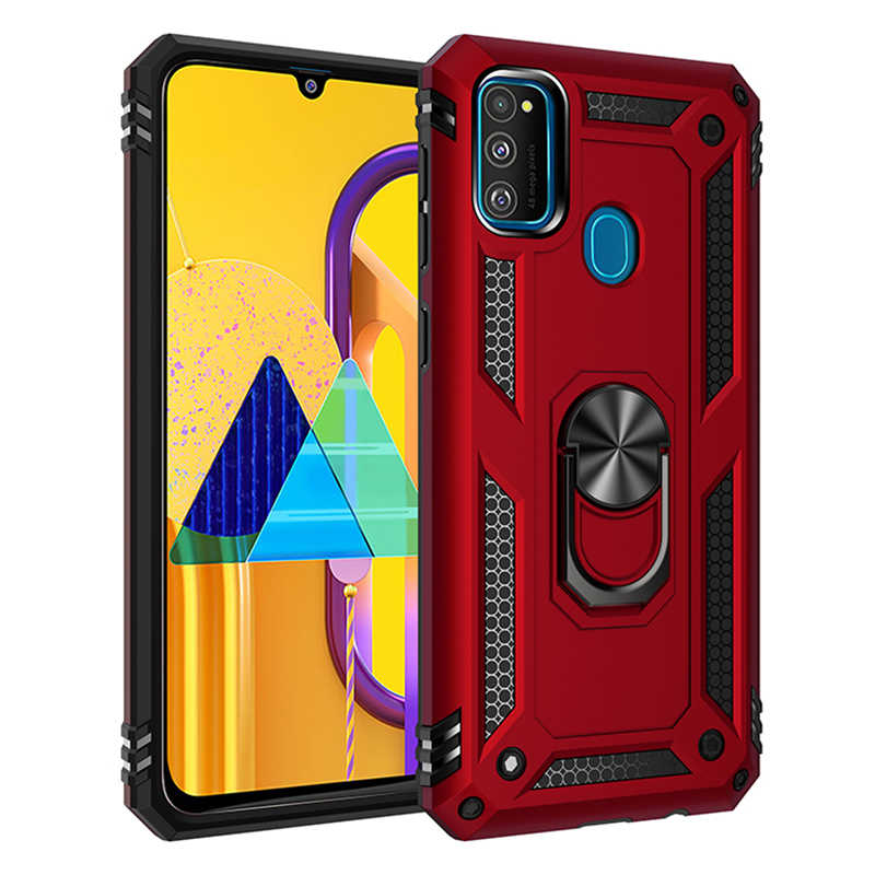 Galaxy Uyumlu M21 Kılıf Zore Vega Kapak-Kırmızı