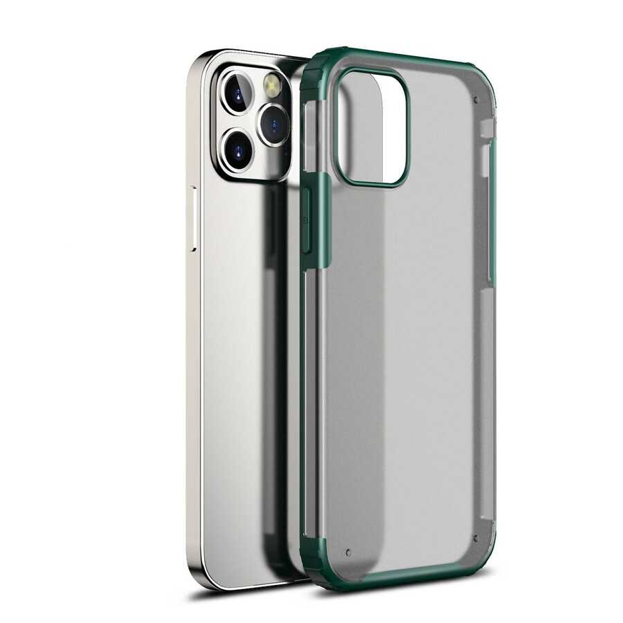 iPhone Uyumlu 12 Pro Max Kılıf Zore Volks Kapak-Koyu yeşil