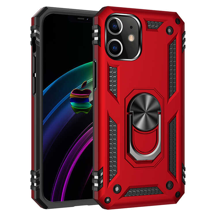 iPhone Uyumlu 12 Mini Kılıf Zore Vega Kapak-Kırmızı