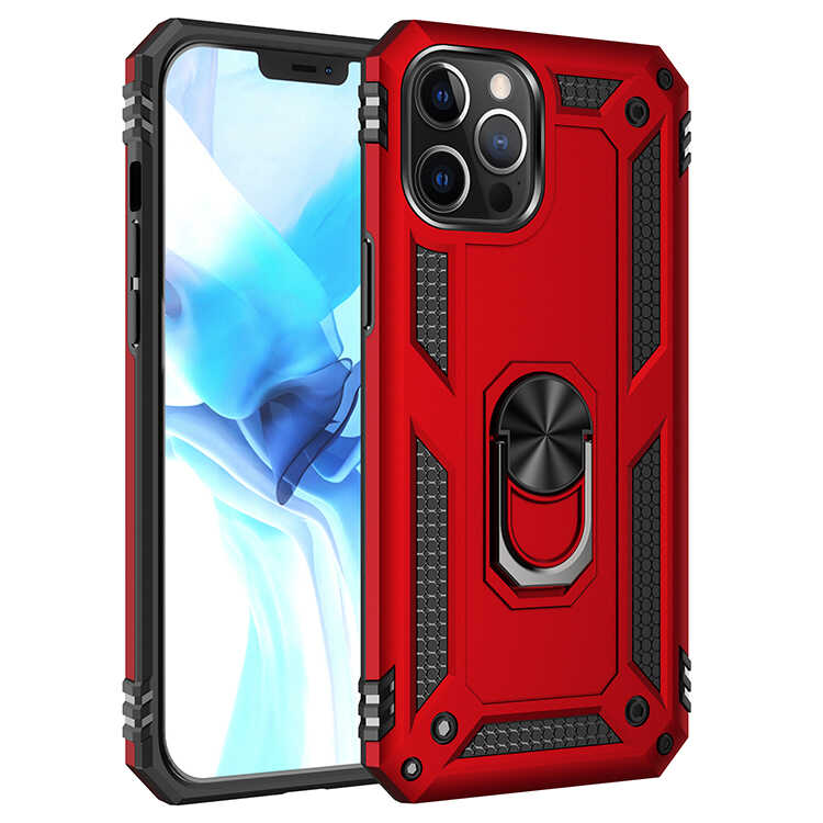 iPhone Uyumlu 12 Pro Kılıf Zore Vega Kapak-Kırmızı