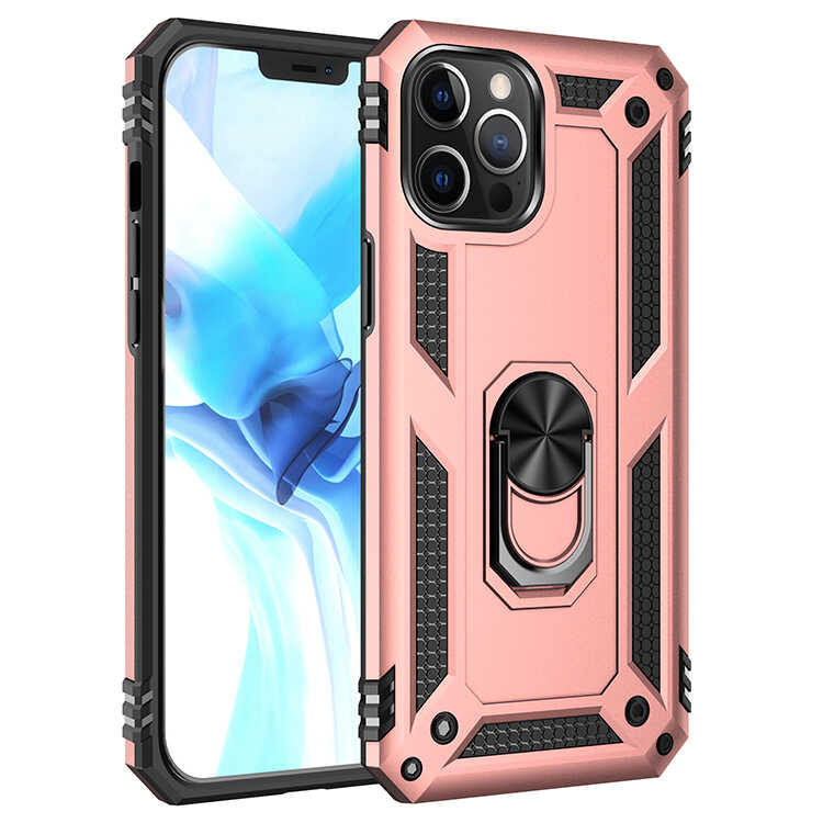iPhone Uyumlu 12 Pro Kılıf Zore Vega Kapak-Rose gold