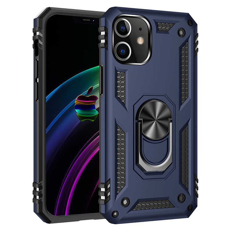 iPhone Uyumlu 12 Kılıf Zore Vega Kapak-Mavi