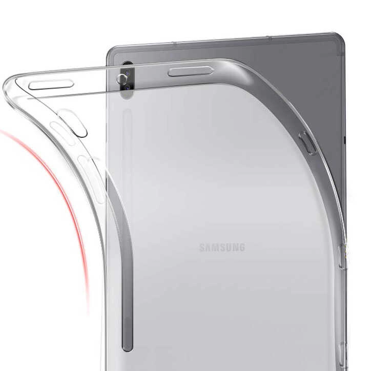 Galaxy Uyumlu Tab S7 T870 Kılıf Zore Tablet Süper Silikon Kapak-Renksiz