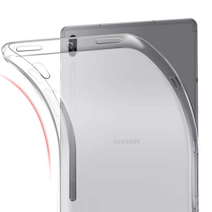 Galaxy Uyumlu Tab S7 T870 Kılıf Zore Tablet Süper Silikon Kapak-Renksiz