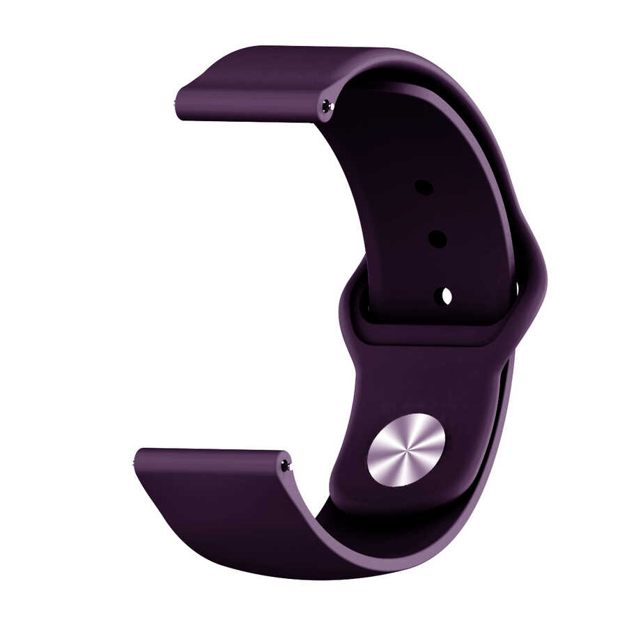 Xiaomi Uyumlu  Amazfit GTS KRD-11 20mm Silikon Kordon-Mor