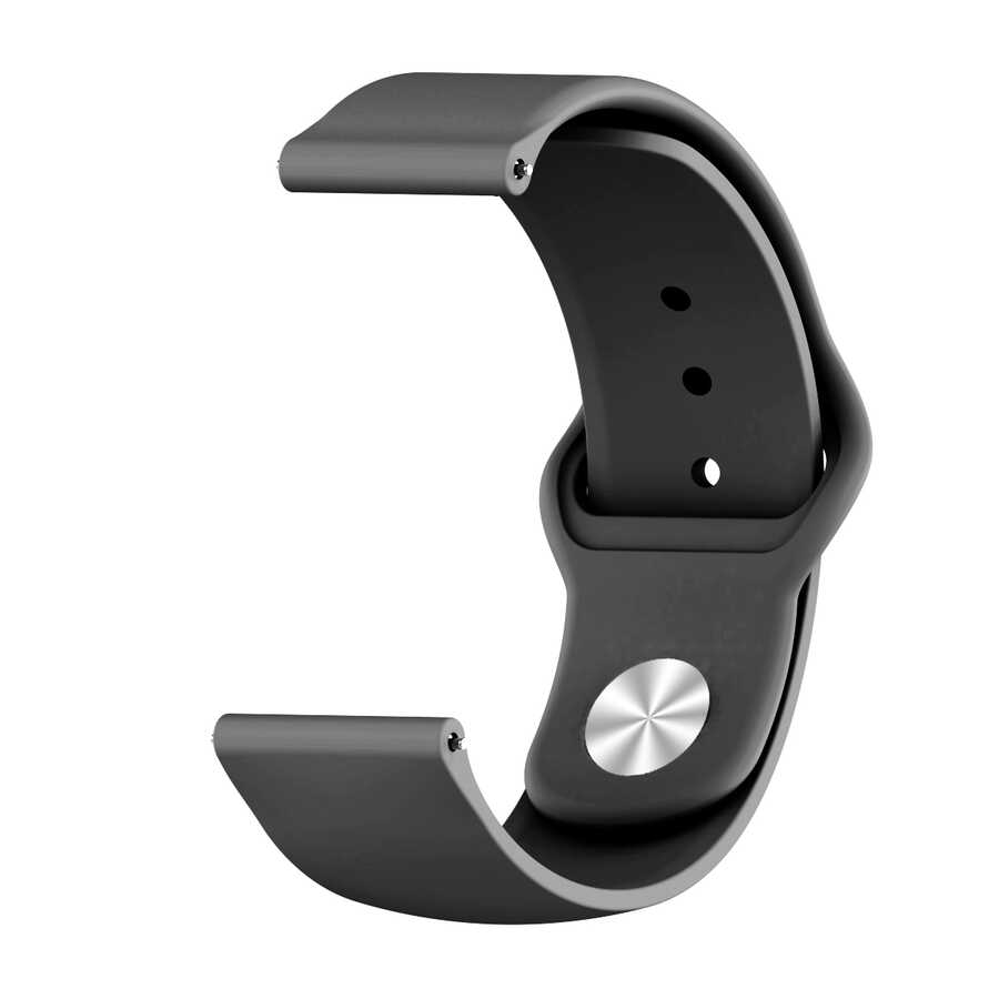 Galaxy Uyumlu Watch 3 41mm KRD-11 20mm Silikon Kordon-Siyah