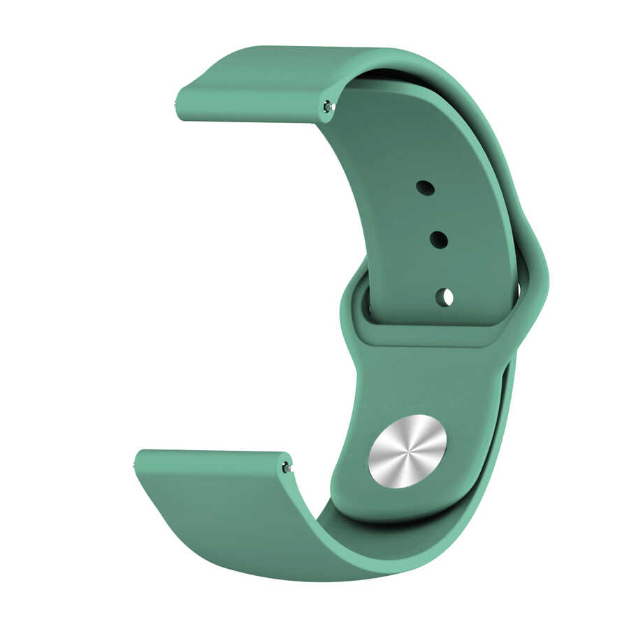 Xiaomi Uyumlu  Amazfit Pace KRD-11 22mm Silikon Kordon-Su yeşil