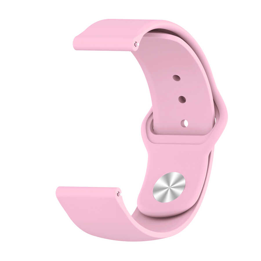 Xiaomi Uyumlu  Mi Watch Color KRD-11 22mm Silikon Kordon-Pembe