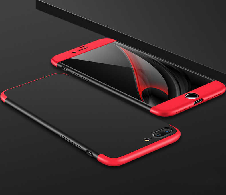 iPhone Uyumlu 7 Plus Kılıf Zore Ays Kapak-Siyah-kırmızı