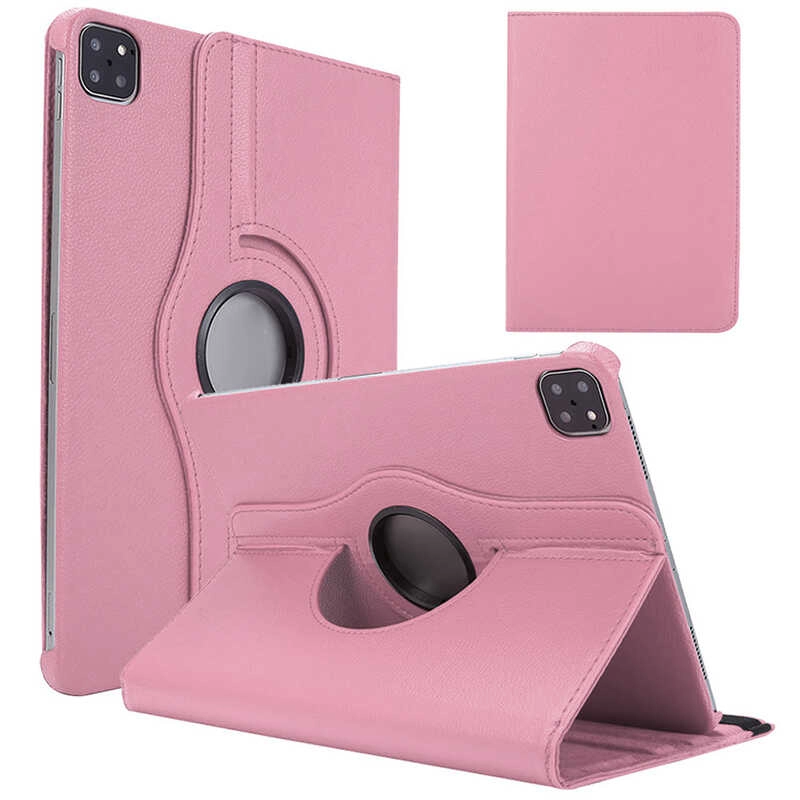 iPad Uyumlu Air 10.9 2020 (4.Nesil) Zore Dönebilen Standlı Kılıf-Pembe açık