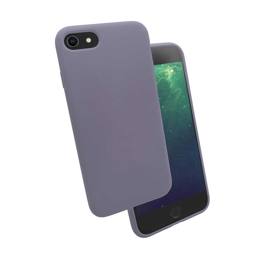 iPhone Uyumlu 7 Kılıf Zore Silk Silikon-Lila