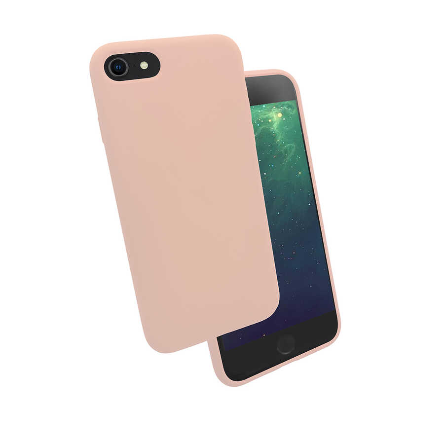 iPhone Uyumlu SE 2020 Kılıf Zore Silk Silikon-Pembe