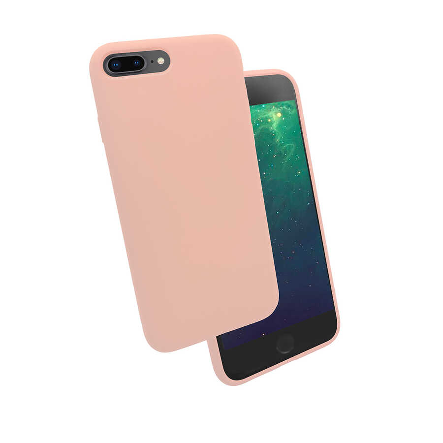iPhone Uyumlu 7 Plus Kılıf Zore Silk Silikon-Pembe