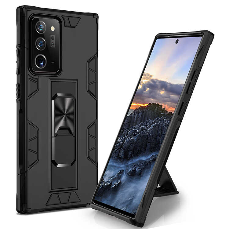 Galaxy Uyumlu Note 20 Ultra Kılıf Zore Volve Kapak-Siyah