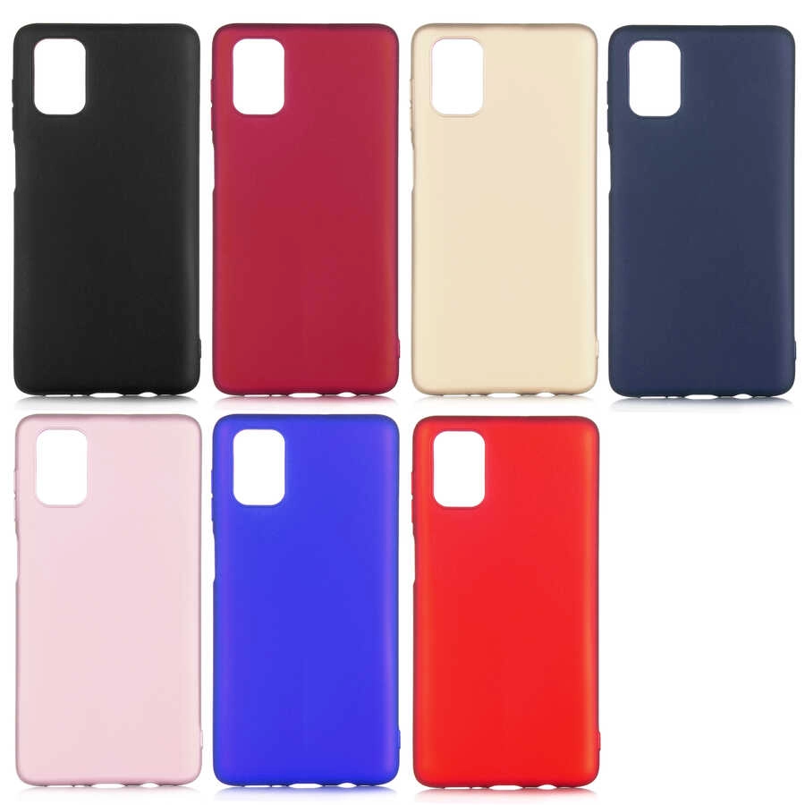 Galaxy Uyumlu M51 Kılıf Zore Premier Silikon Kapak-Kırmızı