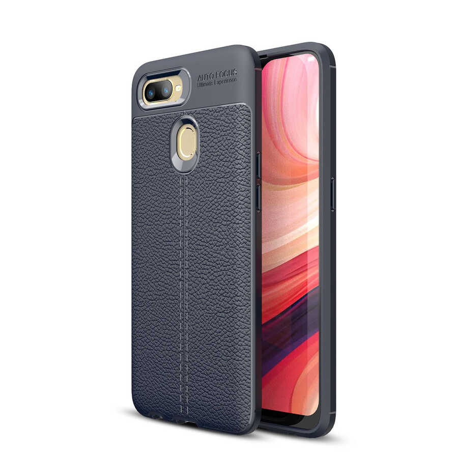 Oppo A12 Kılıf Zore Niss Silikon Kapak-Lacivert