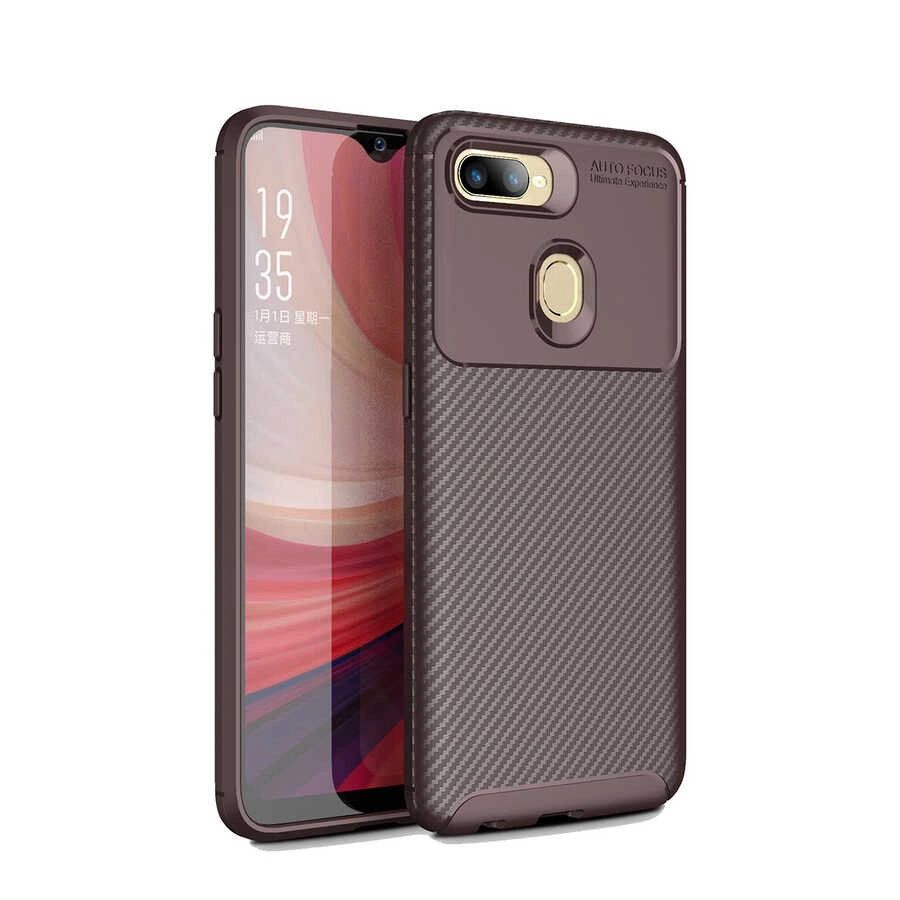 Oppo A5S Kılıf Zore Negro Silikon Kapak-Kahverengi