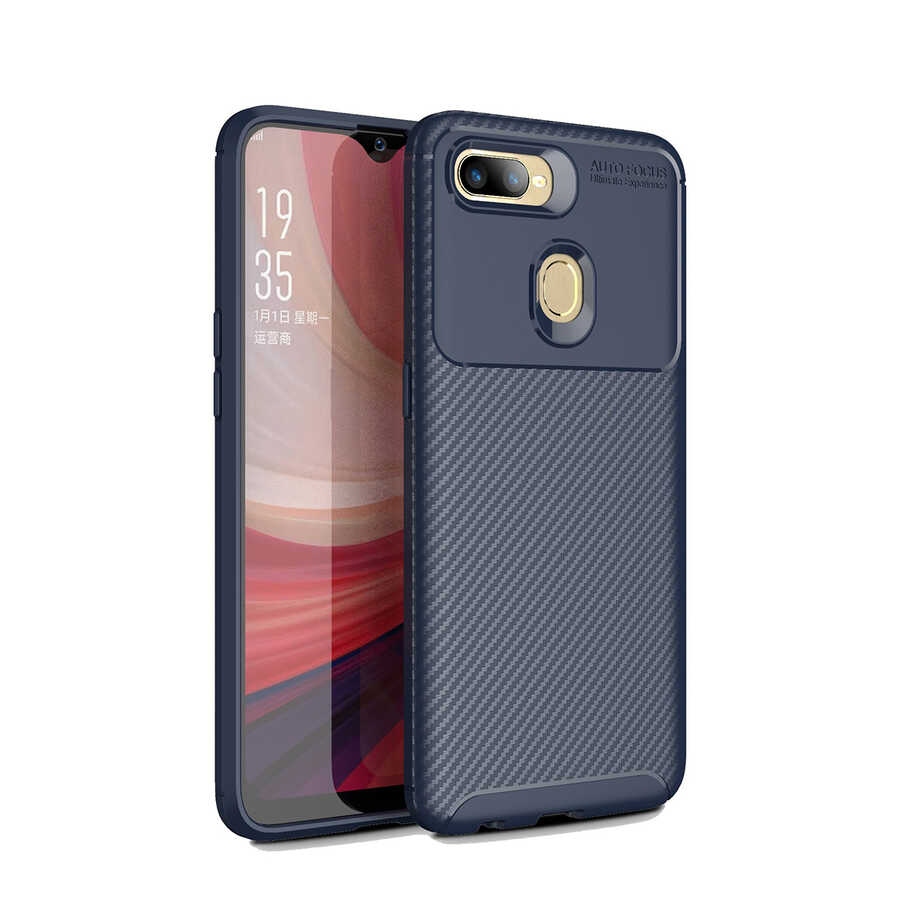 Oppo A12 Kılıf Zore Negro Silikon Kapak-Lacivert