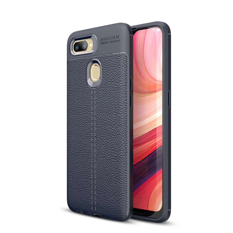 Oppo AX7 Kılıf Zore Niss Silikon Kapak-Lacivert