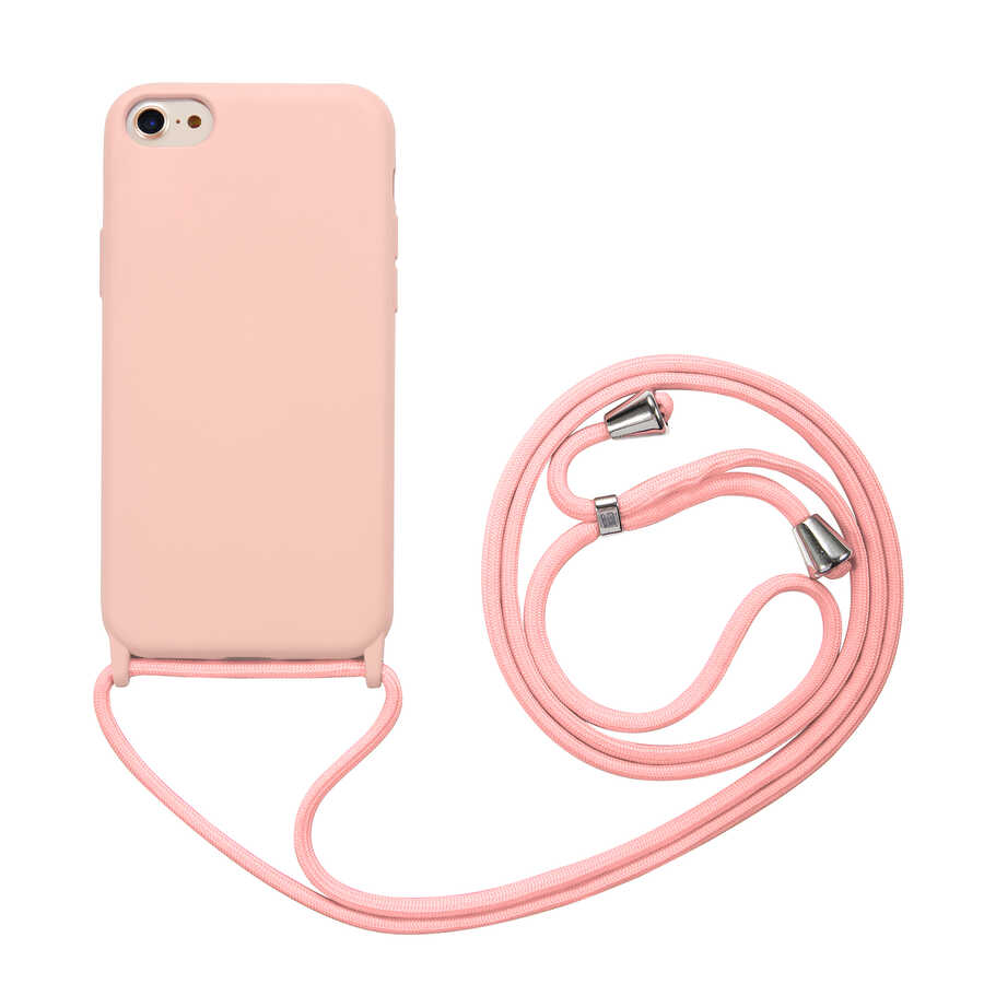 iPhone Uyumlu 7 Kılıf Zore Ropi Kapak-Pembe açık