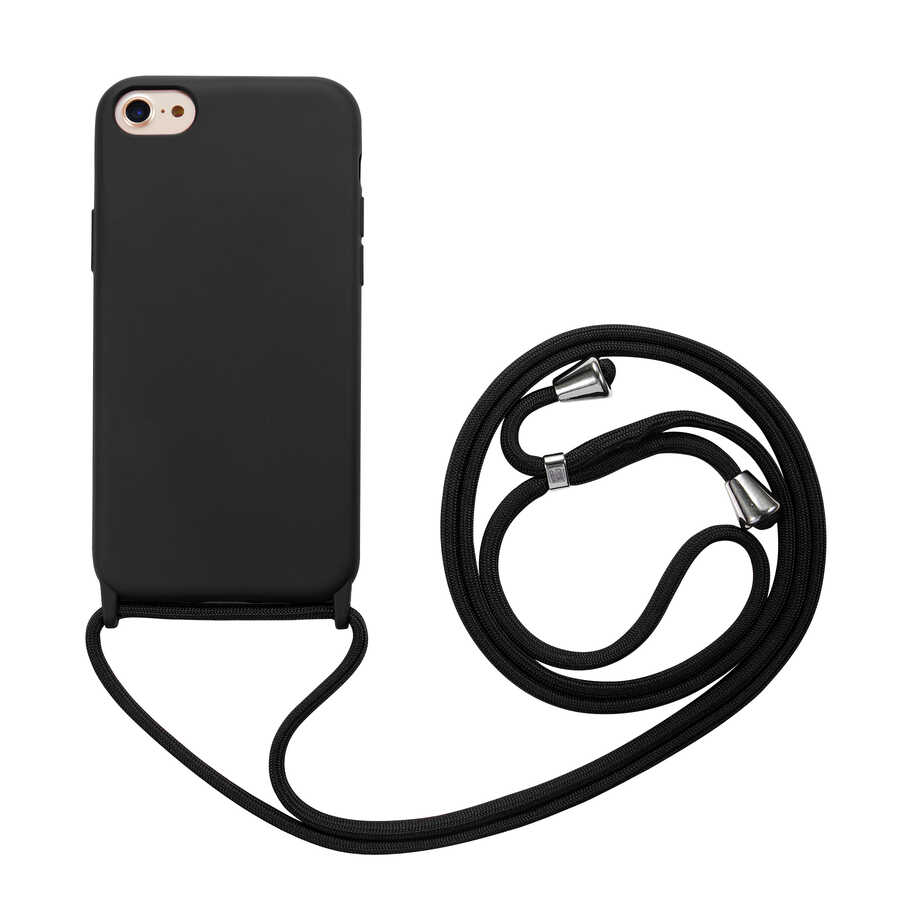 iPhone Uyumlu 7 Kılıf Zore Ropi Kapak-Siyah