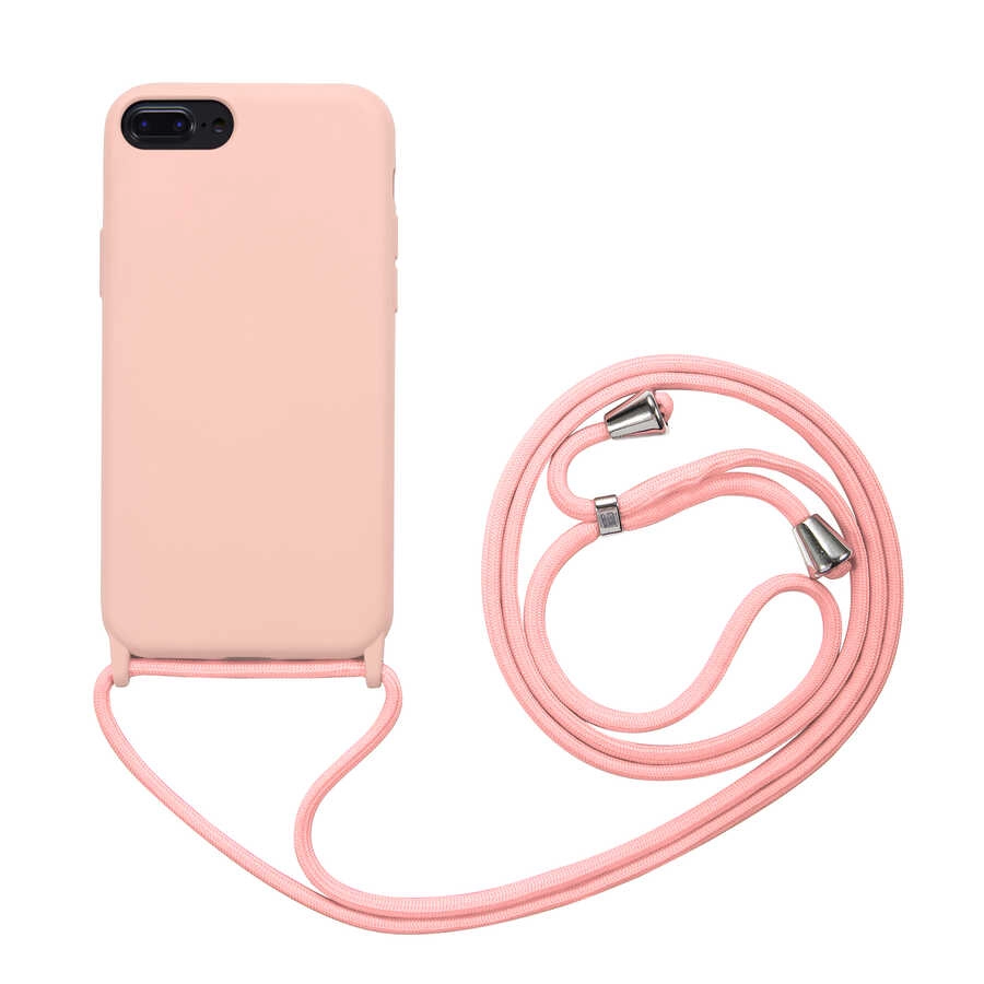 iPhone Uyumlu 7 Plus Kılıf Zore Ropi Kapak-Pembe açık