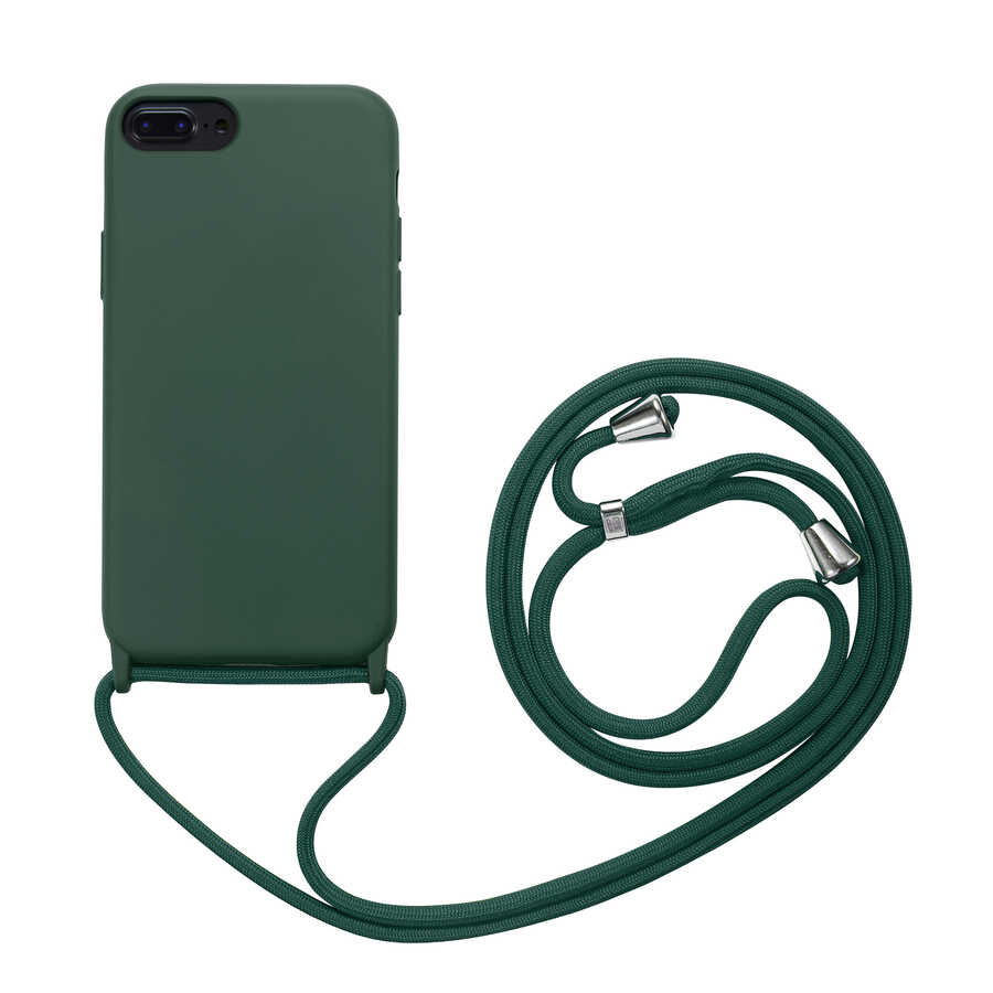 iPhone Uyumlu 7 Plus Kılıf Zore Ropi Kapak-Koyu yeşil