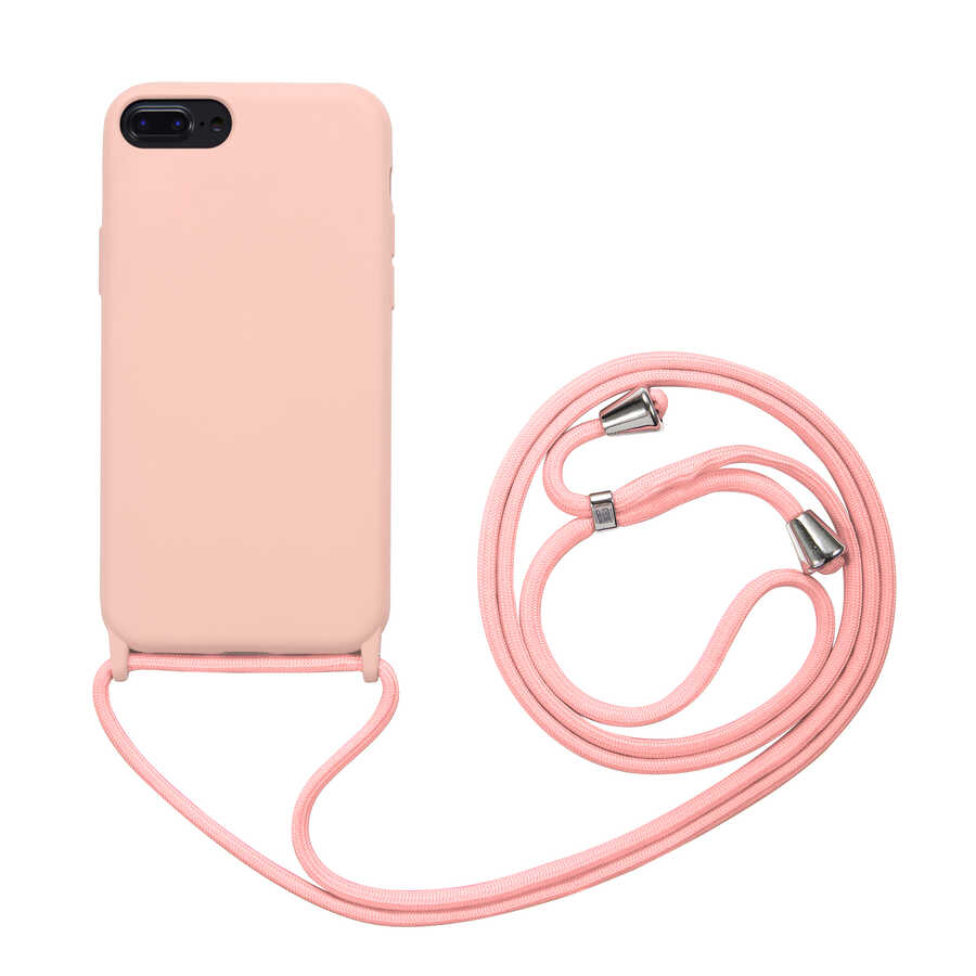 iPhone Uyumlu 7 Plus Kılıf Zore Ropi Kapak-Pembe açık