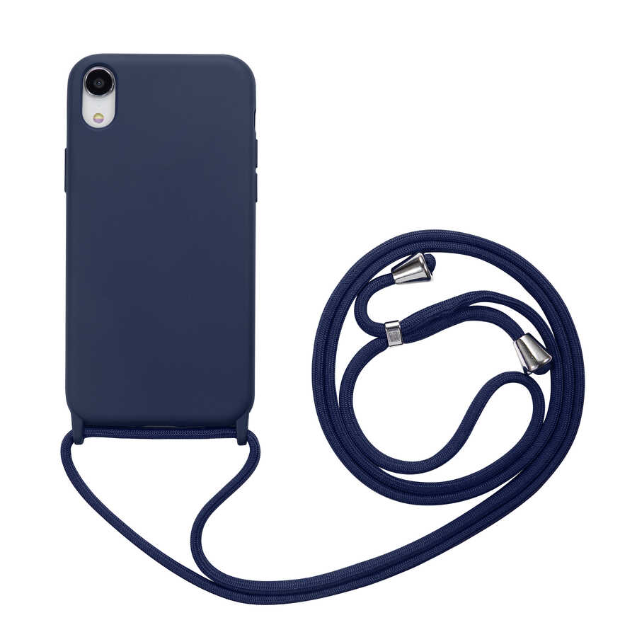 iPhone Uyumlu XR 6.1 Kılıf Zore Ropi Kapak-Lacivert