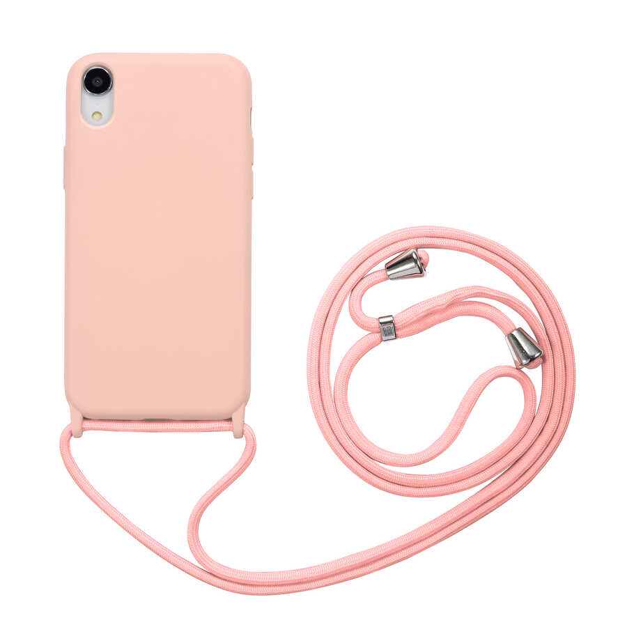 iPhone Uyumlu XR 6.1 Kılıf Zore Ropi Kapak-Pembe açık